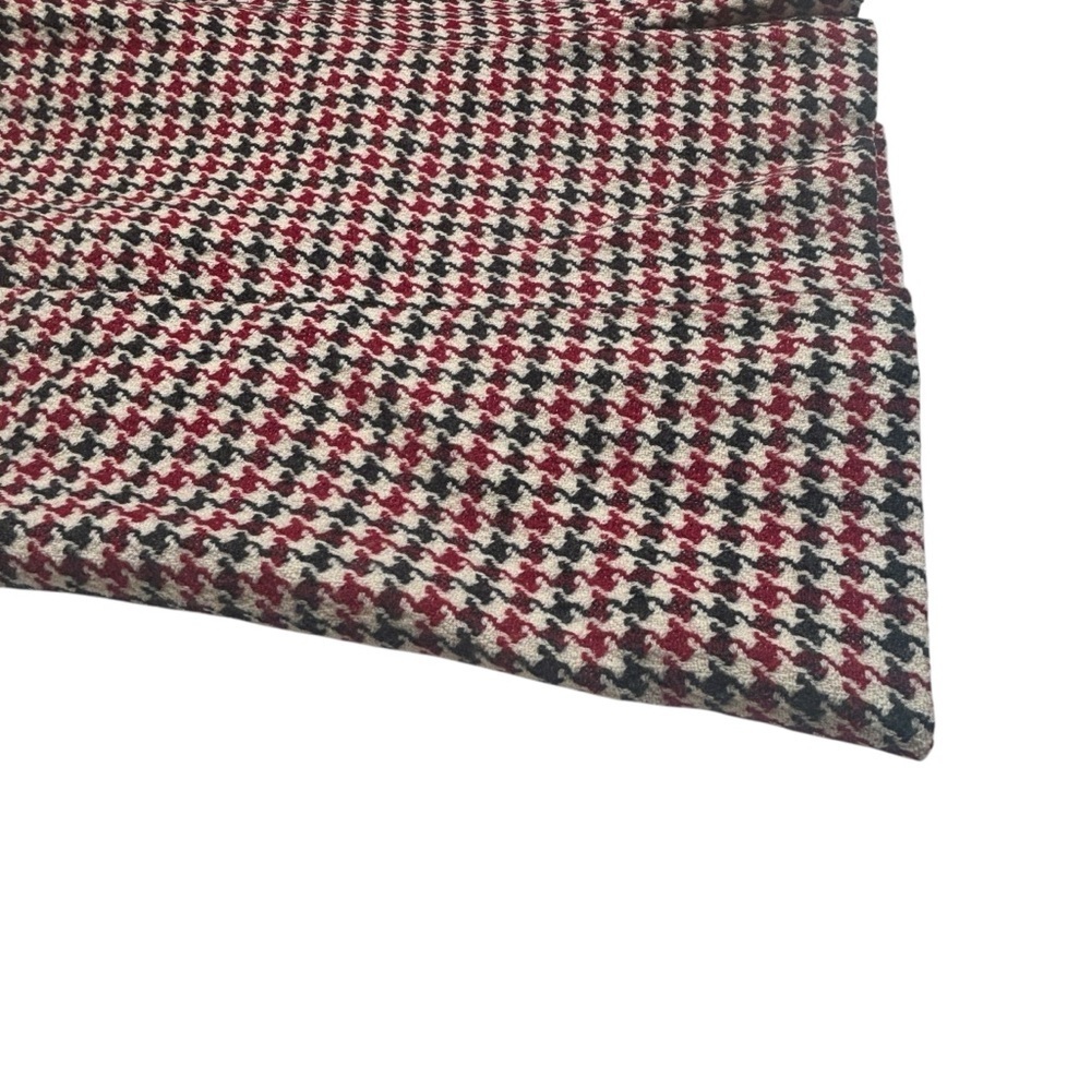 Talbots Women Red Black Houndstooth Wool Pleated Straight A Line Peplum Skirt 10 - Picture 4 of 13
